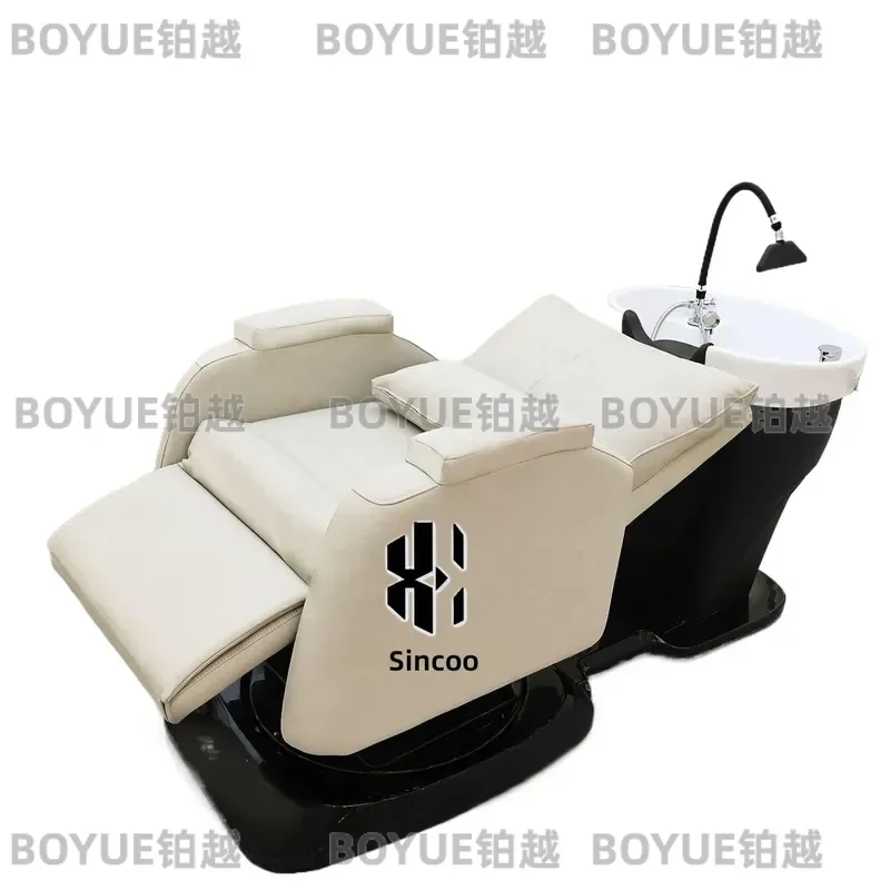 Electric Reclining Shampoo Chair with Bowl for Hair Salon Barber Shop Spa Backwash Unit Beauty Equipment Furniture