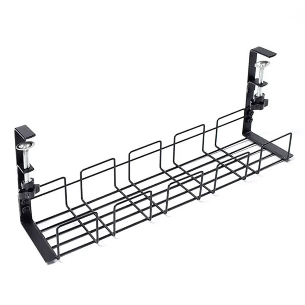 

Undertable Storage Rack Metal Computer Desk Wire Organizer No Drill Wire Cable Shelf for Home Office Workstation