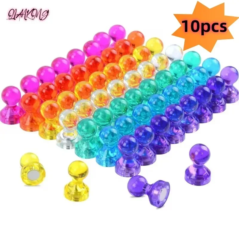 10pcs Push Pin Magnets Thumbtacks Strong Neodymium Magnets Cones Fridge Whiteboard Magnets Office Home Tools 8 Colors Magnet