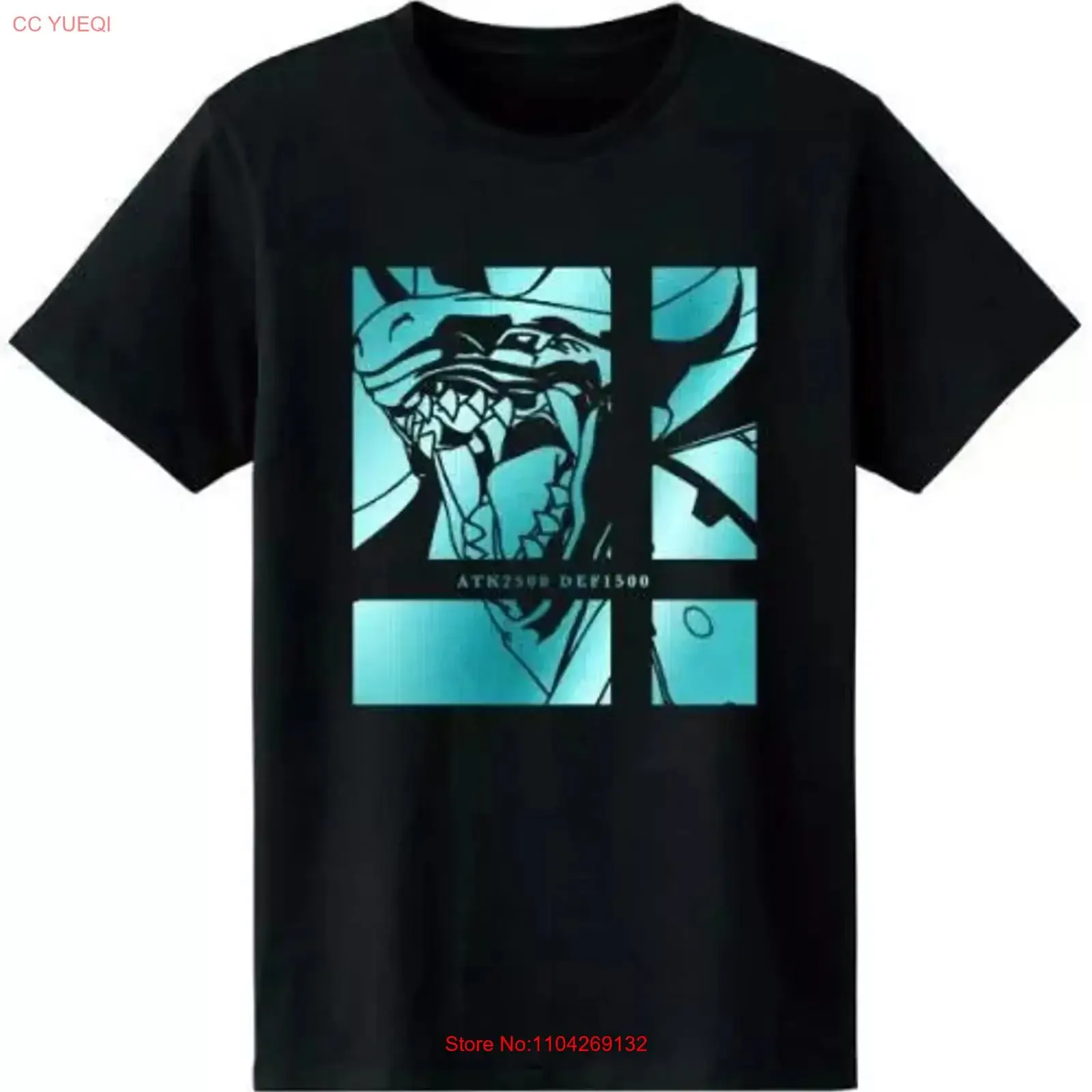 Clothing Ring Dragon Draggias Foil Print T Shirt Black 'S S Size Yu Gi Oh Seve vintage Washed Versatile Comfortable Stretched