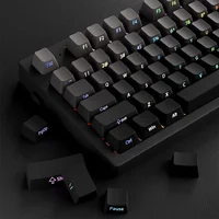 Perfil OEM gradiente negro gris brillo a través de teclas PBT doble disparo lado impreso Keycap para teclado mecánico de jugador teclas