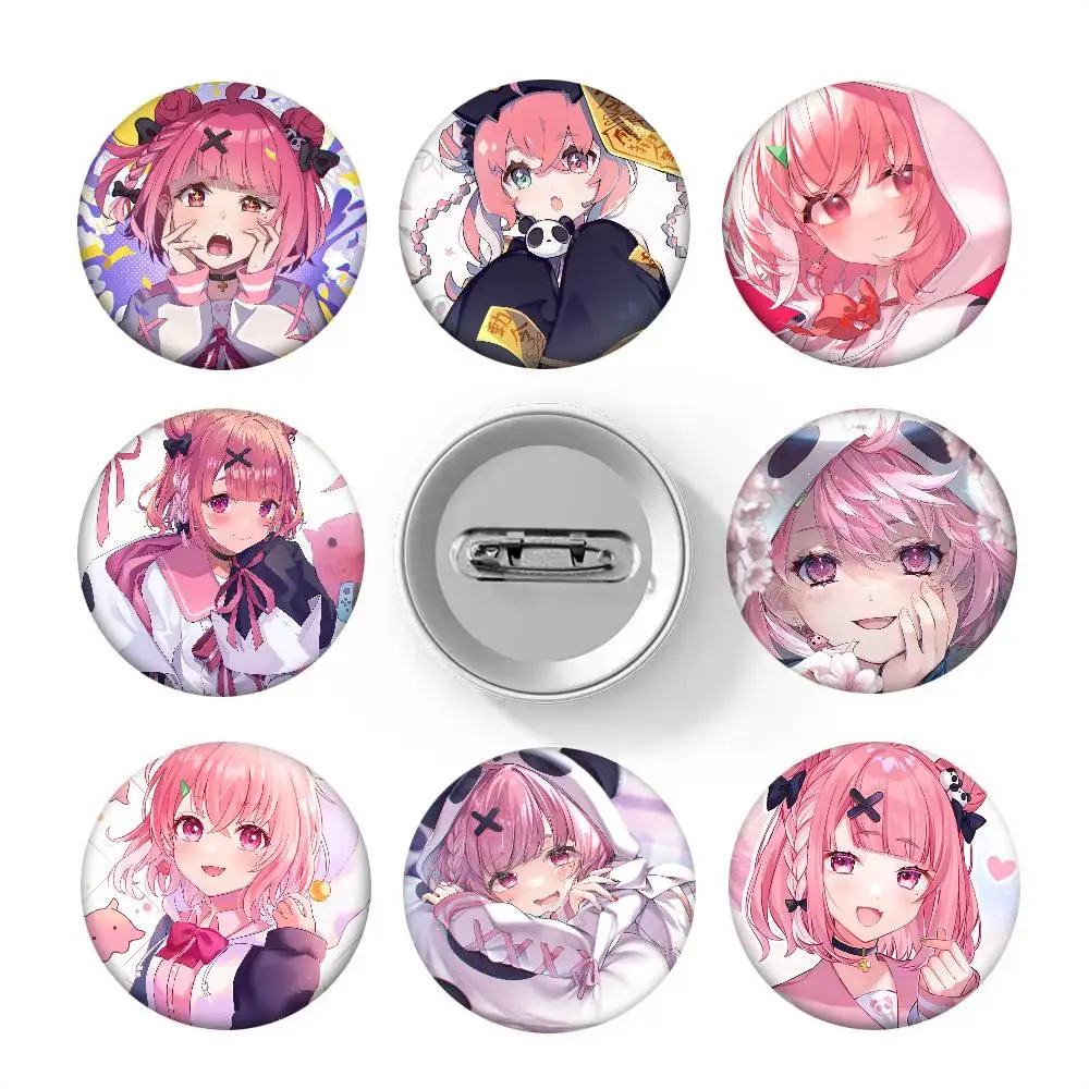 Anime Virtual Idol Sasaki Saku Round Badge Lapel Pin Backpack Clothing Jewelry Accessories Gift Brooch