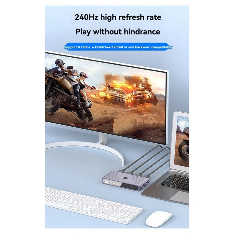 DP Celector DP1.4 Switcher 8K60Hz 4K144 160Hz HD Computer for Display Converter Two-in-One-Out Switch-ABVP