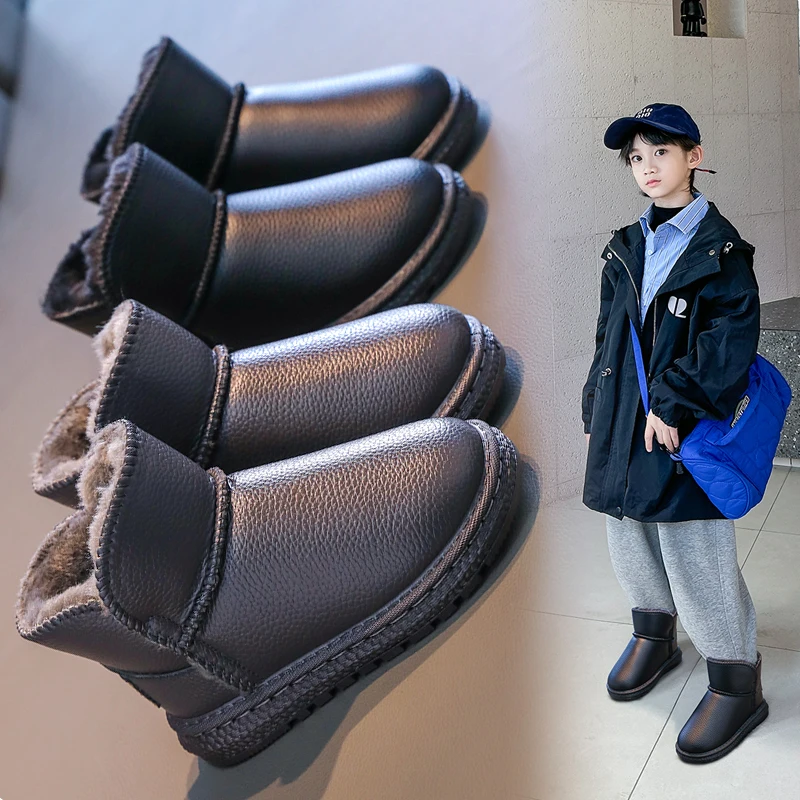 

Children's snow boots, anti slip, thickened and plush, children's cotton shoes, warm short boots,kids cotton padded shoes