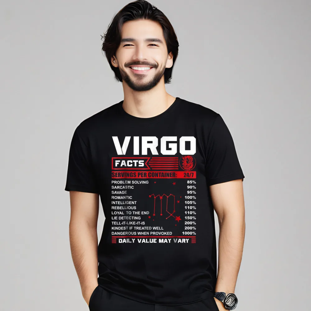 Birthday Gifts - Virgo Facts Gift Idea Labor Day 100% Cotton Crewneck Woman Tees Funny Tee Shirt Retro Short Sleeve Tshirts