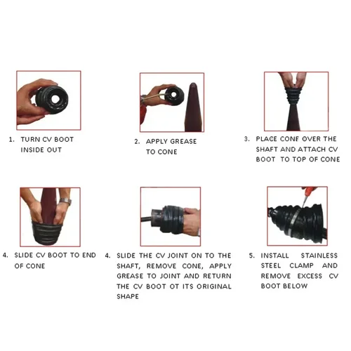 Imagen 2 del producto Bota CV de silicona dividida, bota conjunta de velocidad constante, conjunto de bota de goma con junta universal cv, Kit de conector interno para bota cv dividida para coche