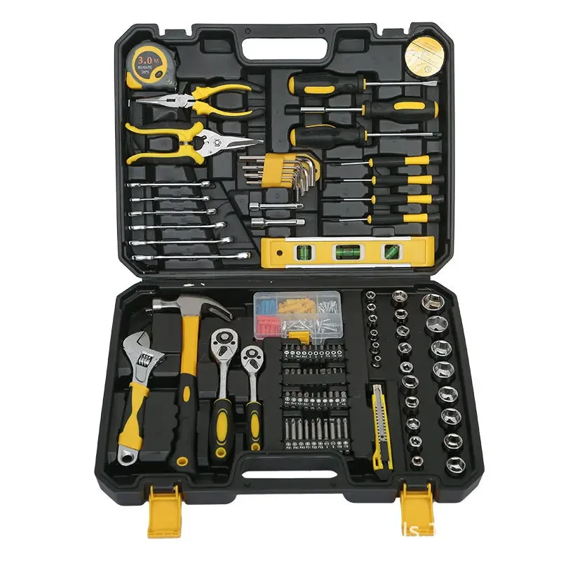 Household Hardware Tool Set 118 Pieces Box for Woodworking and Electrical Maintenance