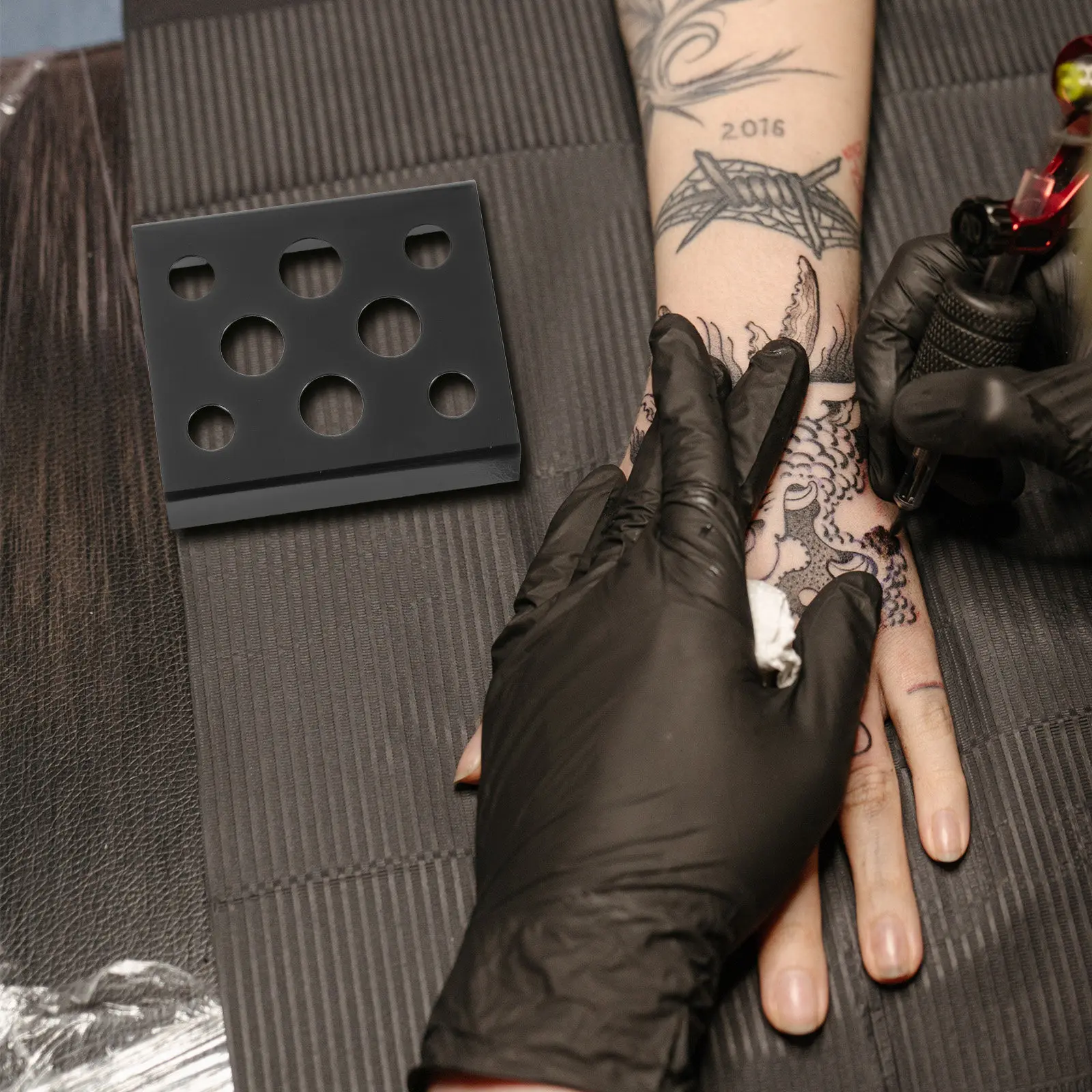 

Color Pigment Rack For Tattoos Multi Holes Cup Holder Stand Durable Tattoo Supply Organizer Salon Home Use