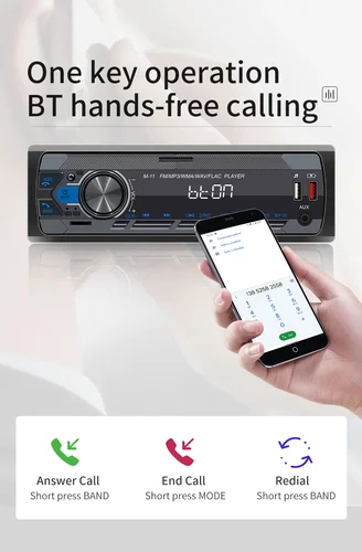 Imagen 2 del producto ESSGOO-Reproductor multimedia universal para automóvil, radio para automóvil MP3 de 1 Din, audio estéreo, Bluetooth, automotriz, botones coloridos, 1 Din