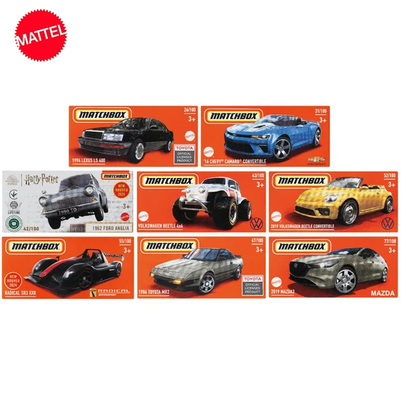 Original Mattel Matchbox Car 1/64 Diecast Box-packed Volkswagen Beetle 4x4 Ford Anglia Vehicle Model Toys for Boys Birthday Gift