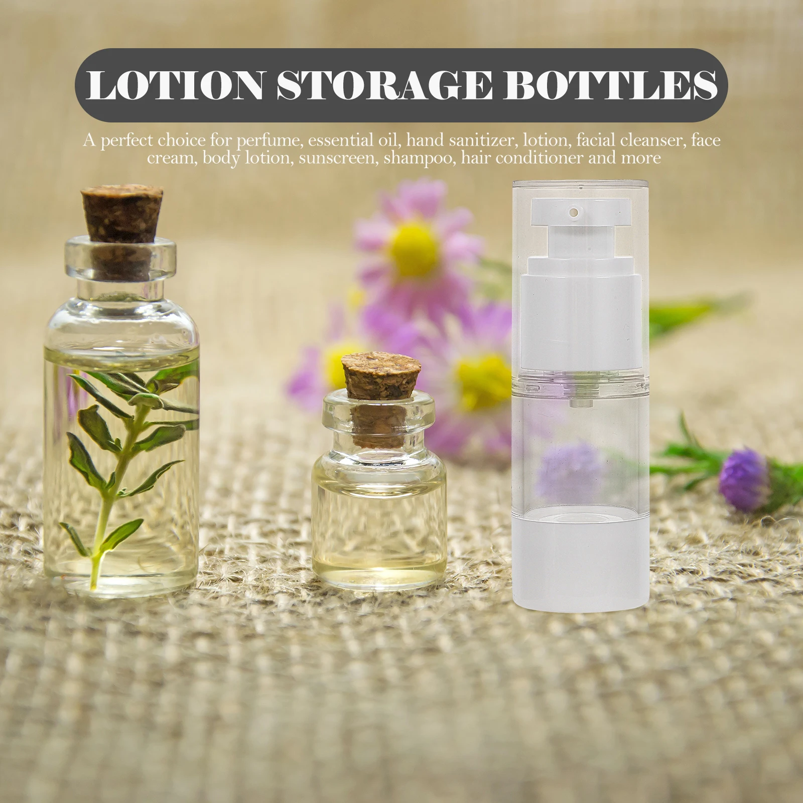 

10pcs Lotion Bottle Travel Size Portable Containers Refillable Squeeze Vacuum Sub Packing Bottles For Perfume Essential Oil