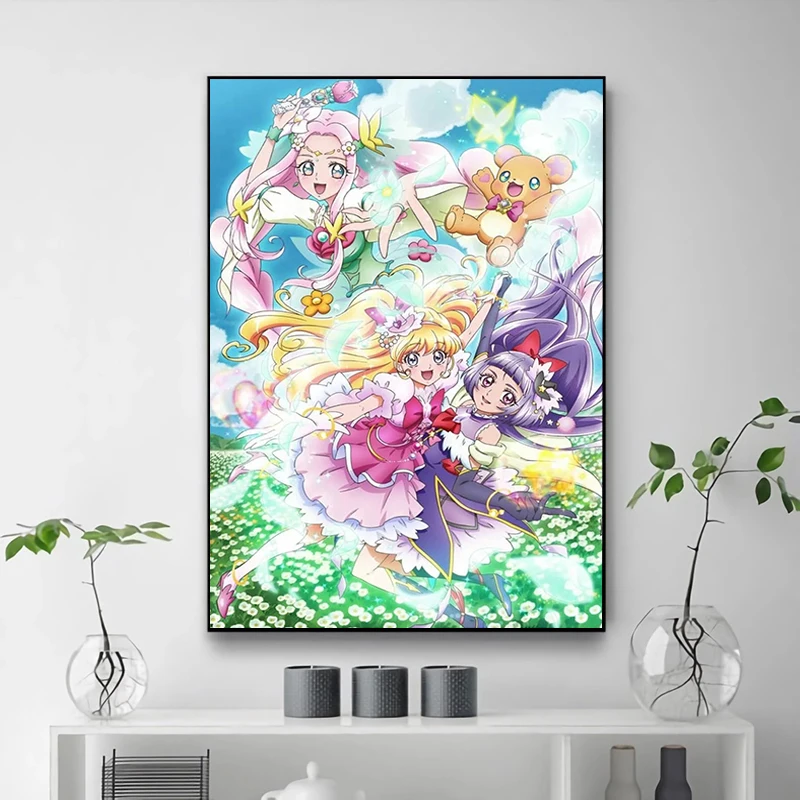 Pretty Cure Anime Poster Print Decoration Painting on Canvas Home Decorations Decorative Paintings Posters for Wall Art Bedroom