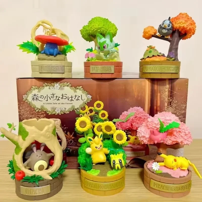 Original Re-Ment Pokemon Figuren Eine kleine Geschichte des Waldes Serie Pikachu Blind Box Serie Sammeln Sie Desktop-Ornament-Geschenke