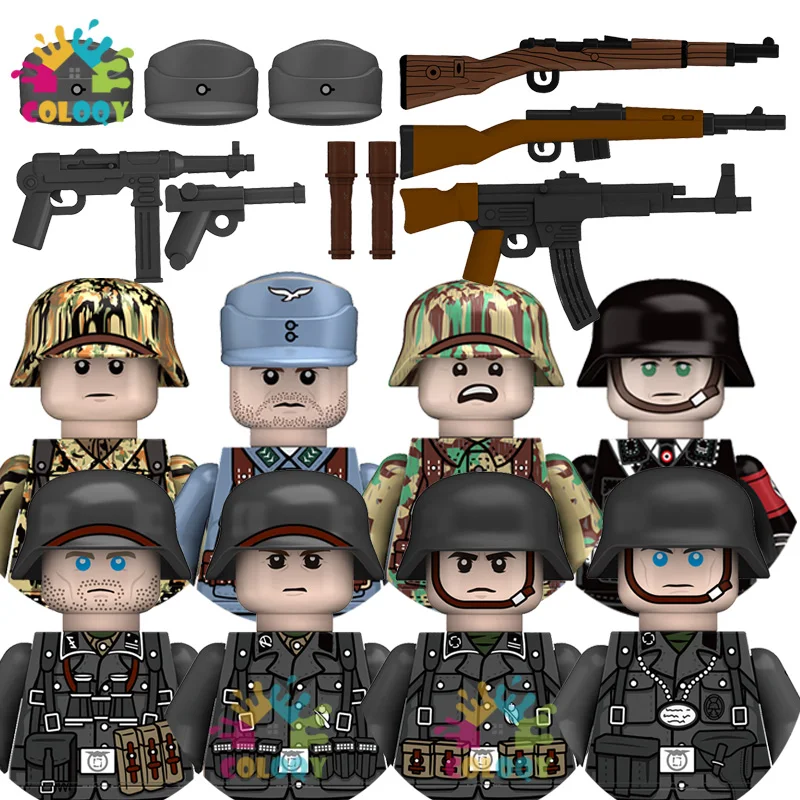 New Kids Toys WW2 Military Army Building Blocks Germany Soldiers Mini Action Figures Medal Toys For Kids Christmas Gifts