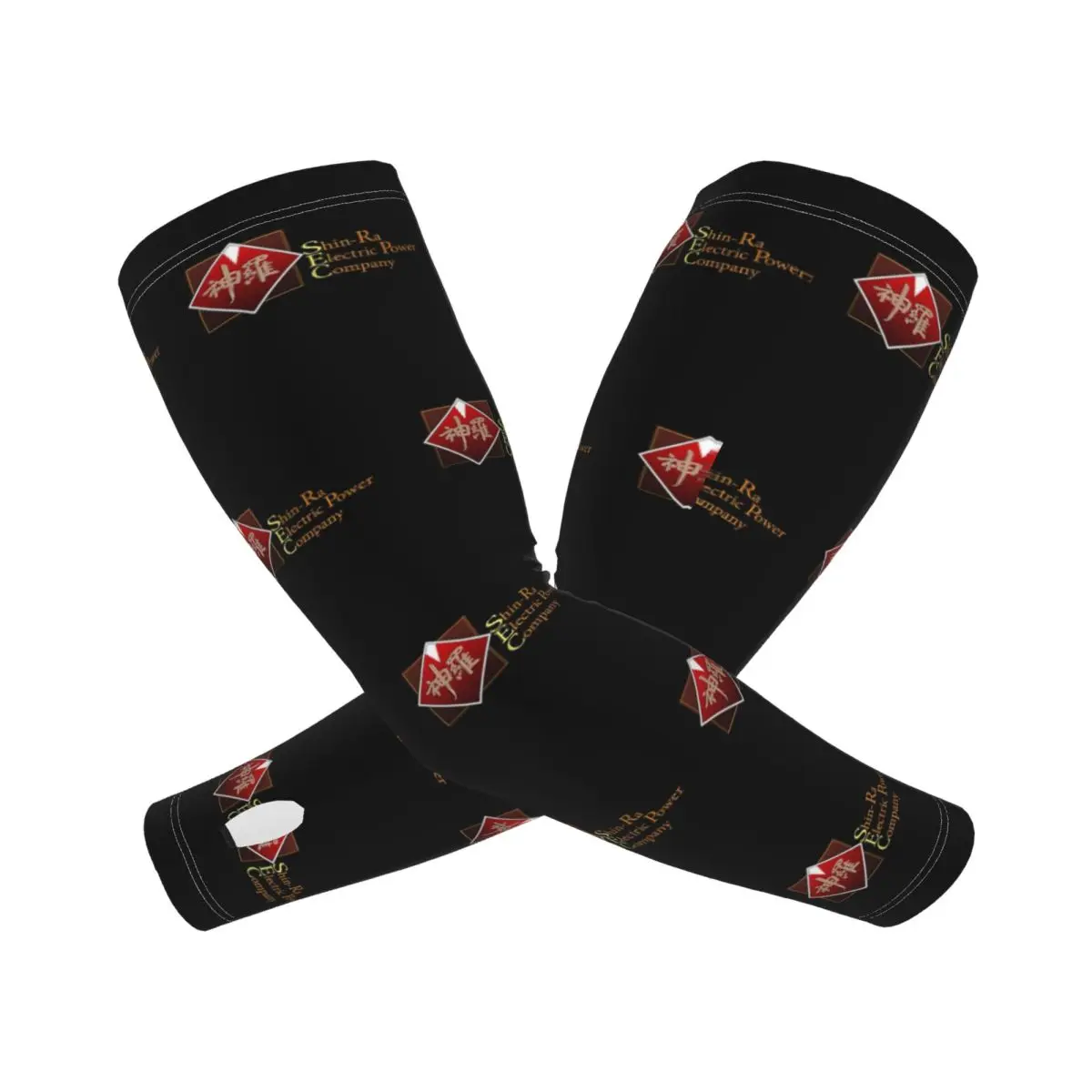 Shinra Final Fantasy 7 أكمام أذرع تبريد خارجية من الشمس فوق البنفسجية غطاء حماية صيفي من الحرير الجليدي لركوب الدراجات وأكمام وشم