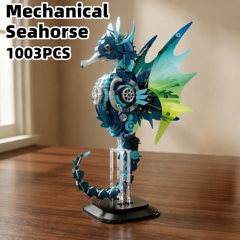 

1003PCS Mechanical Seahorse Building Blocks Toys Sets Holiday Decorative Ornaments Bricks For Kids Adult Christmas Gifts