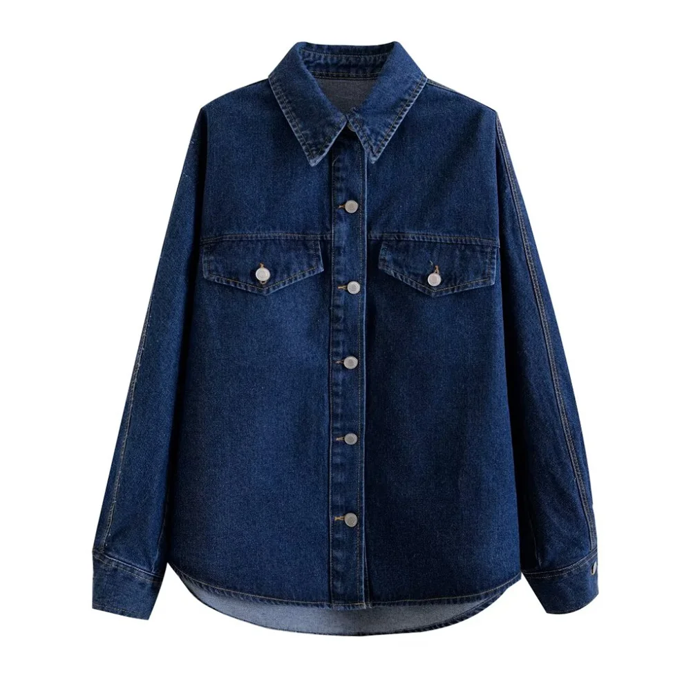 

Autumn new women's versatile cotton casual denim long sleeved shirt jacket