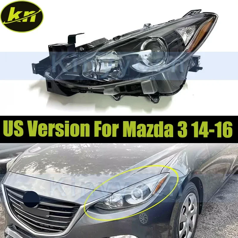 

US Version Halogen Front Bumper Headlight Headlamp For Mazda 3 Axela 2014 2015 2016 Head Light Head Lamp Halogen