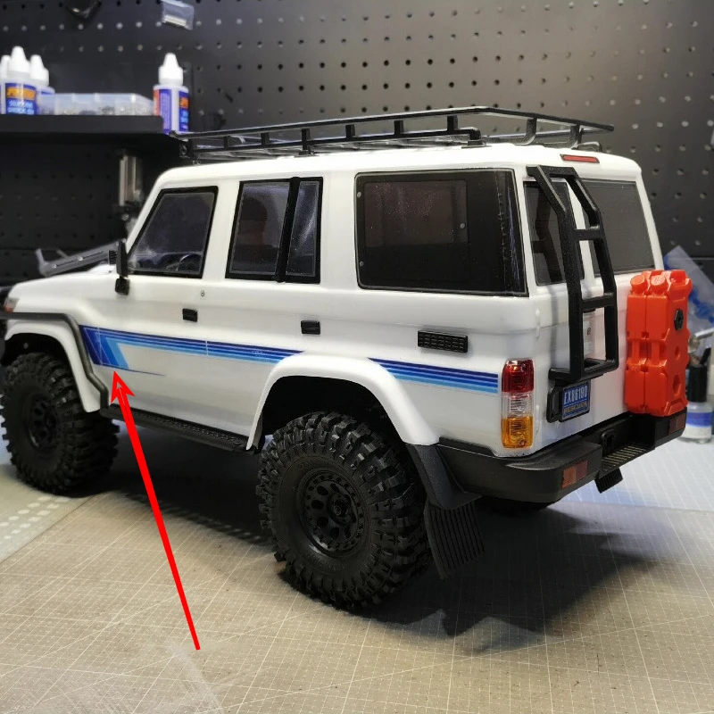 1/10 RC sticker decals for RGT LC76 EX86190 Toyota Land Cruiser body decoration in orange, red, and blue color options by Random Recon