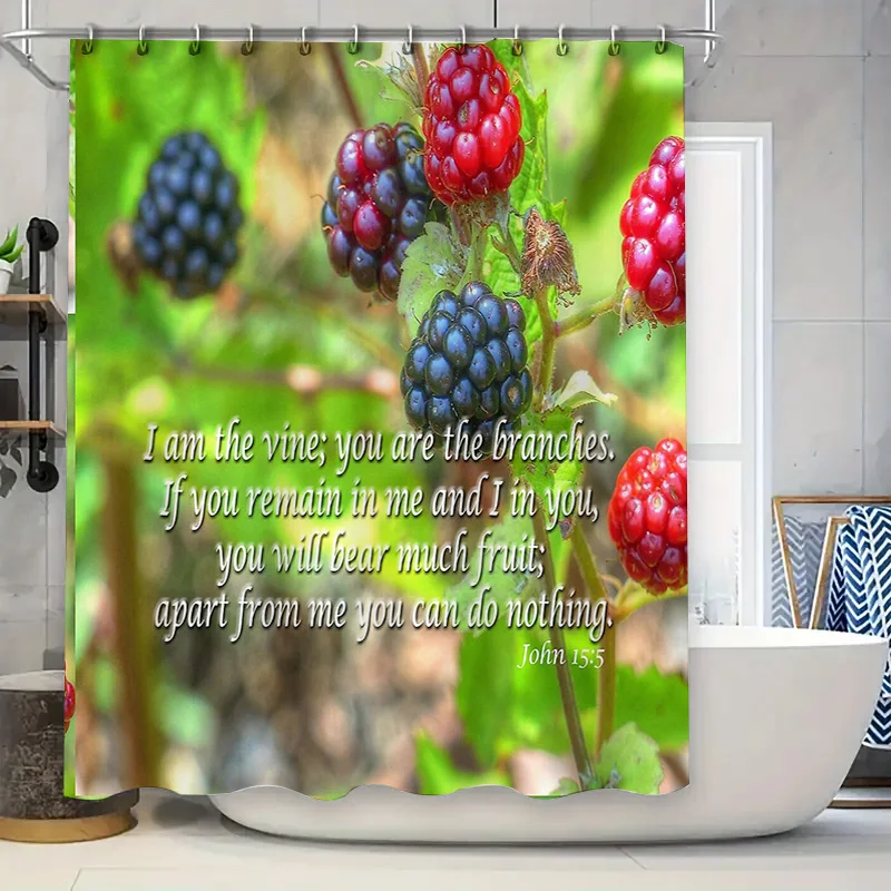 

Библейская занавеска для душа John 15:5 Писание Настенное искусство Домашний декор Христианская вера Вдохновляющий религиозный подарок Спальня Ванная комната Ac
