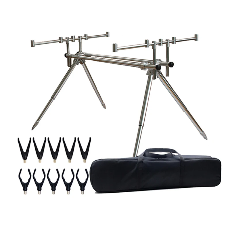 Aluminum Carp Fishing Rod Pod 4 Feet Adjustable Pole Stand Holder Foldable Fishing Pole Pod Stand Tackle Fishing Alarms Tools