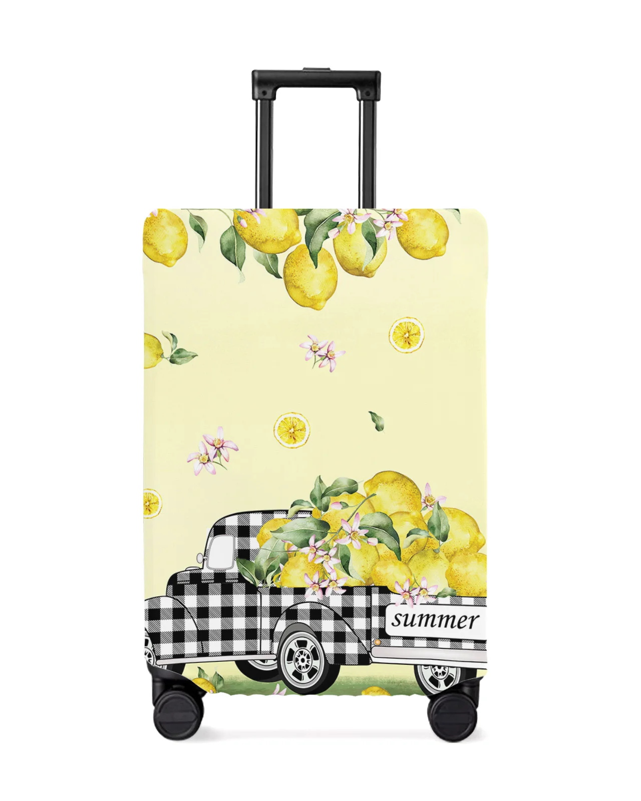 Lemon Fruit Truck Luggage Cover Stretch Suitcase Protector Baggage Dust Case Cover for 18-32 Inch Suitcase Case Travel Organizer