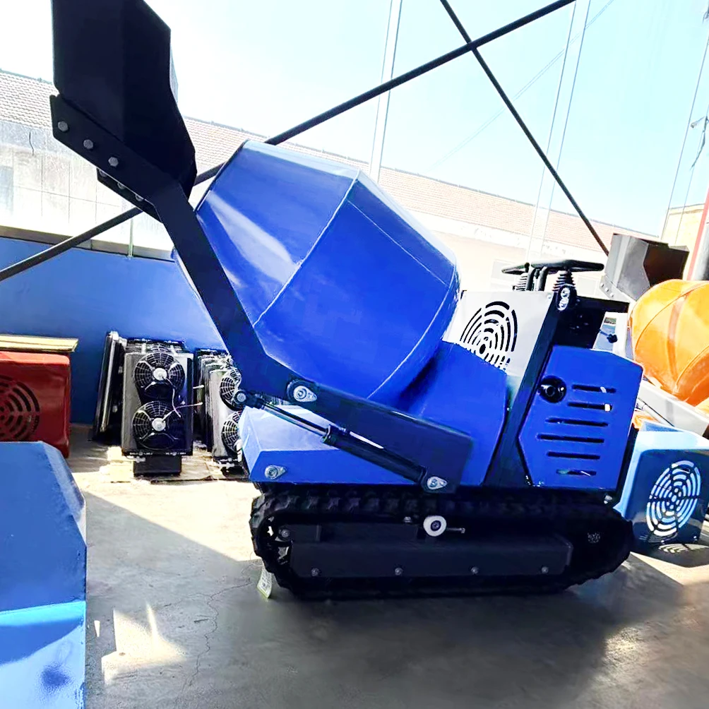 500L Crawler Self Loading Concrete Mixer Truck Mini Construction Track Loader Cement Mixing Machine Factory Wholesale