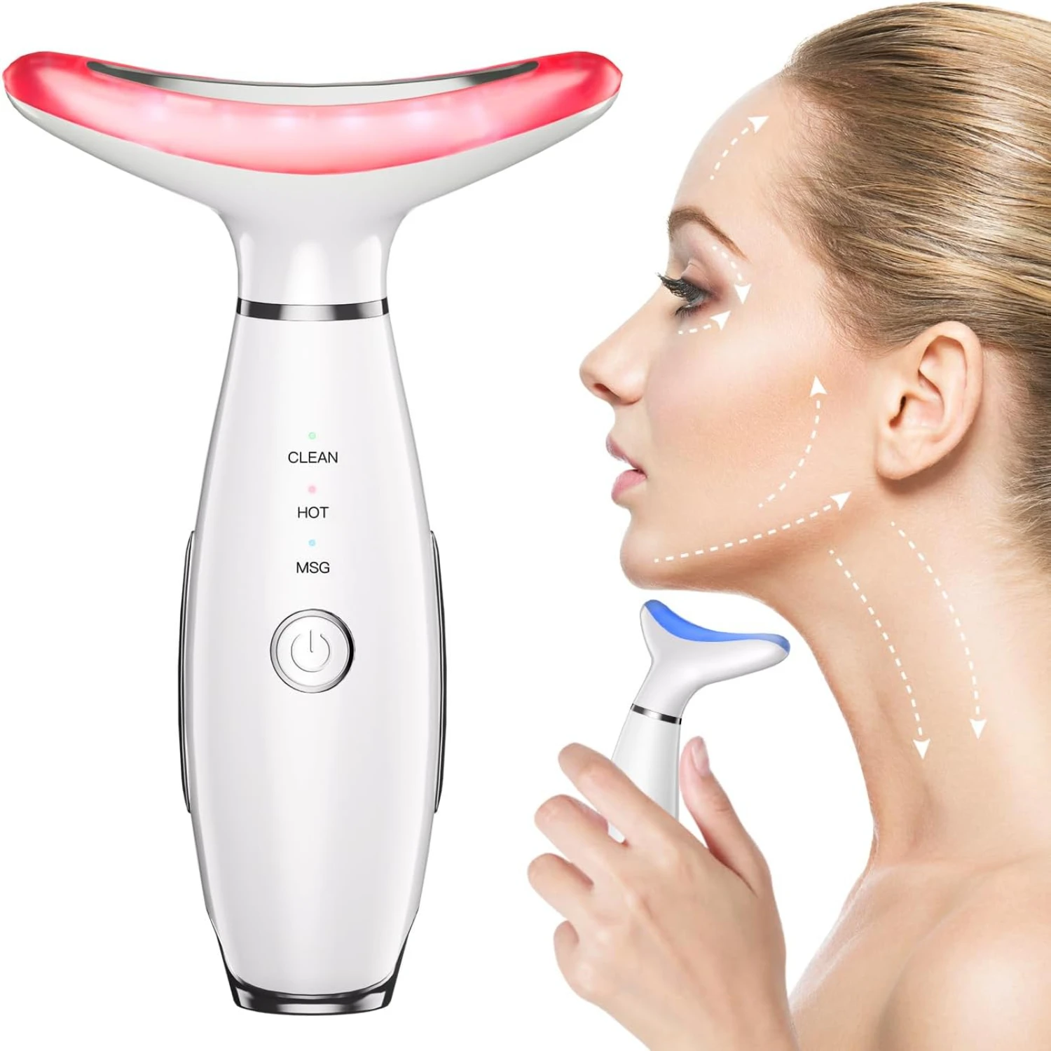 

Neck Face Beauty Device – 3 in 1 Facial Massager with Thermals & Vibration for Skin Care