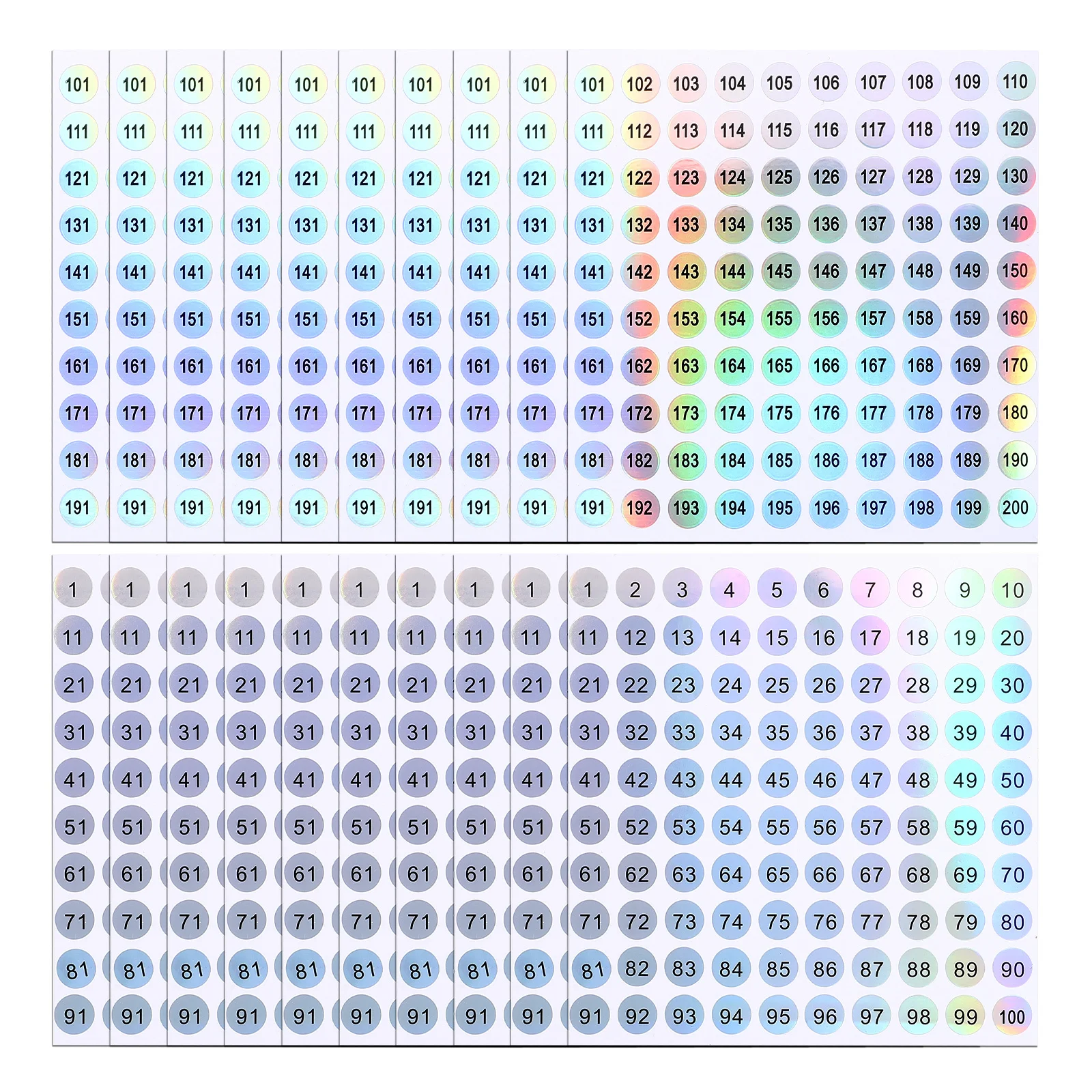 20 ورقة من ملصقات الأرقام المتغيرة الألوان، ملصقات أرقام متعددة الاستخدام لتنظيم ترميز إدارة جرد المكاتب في الفصل الدراسي #3