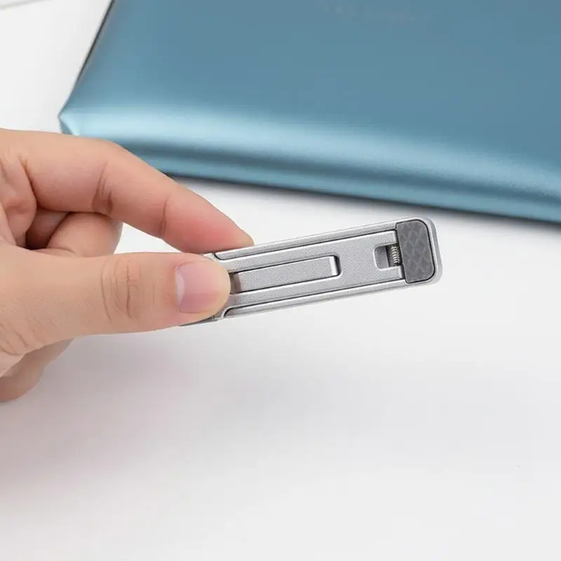Mini Foldable Laptop Stand Zinc Alloy Adjustable Height Anti Slip Holder for Small Apartment Work Area