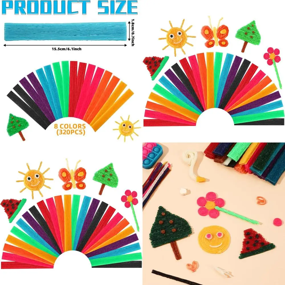 

320-Piece Bendable Sticky Wax Yarn Sticks in 8 Colors, Reusable for Molding, Sculpting, and Art Projects