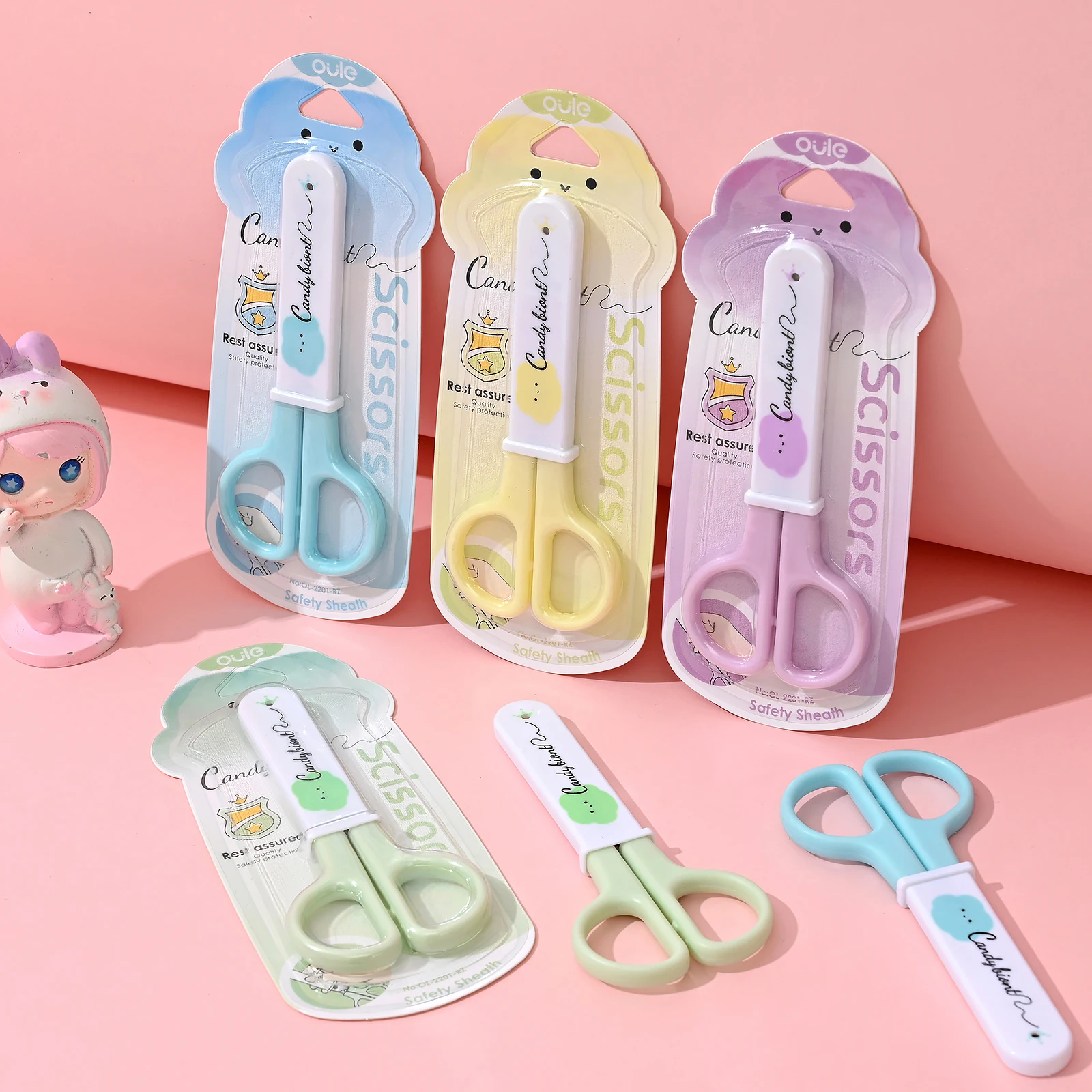 Cute Scissors Simple Kids Children Safety Students Scissors Kindergarten Office Stationery DIY Cut Paper Handmade Scrapbooking