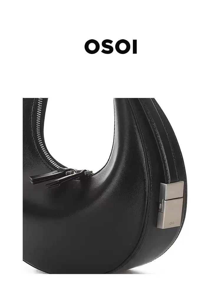 OSOI Korean Women's Moon Bend Bag Casual Fashion One Shoulder Underarm Bag Handheld Crescent Bag