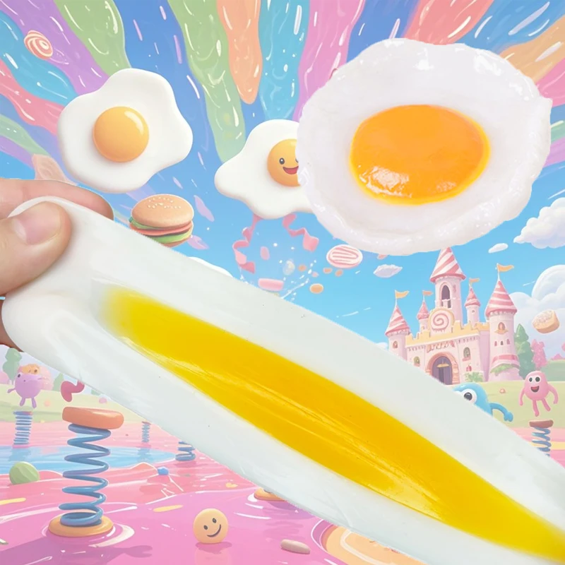 1/2 Stück Spiegelei-Spielzeug, simuliert Eier, weich und elastisch, Kinderküchenspielzeug, Restaurante Exibi 05, Endereços Crianças