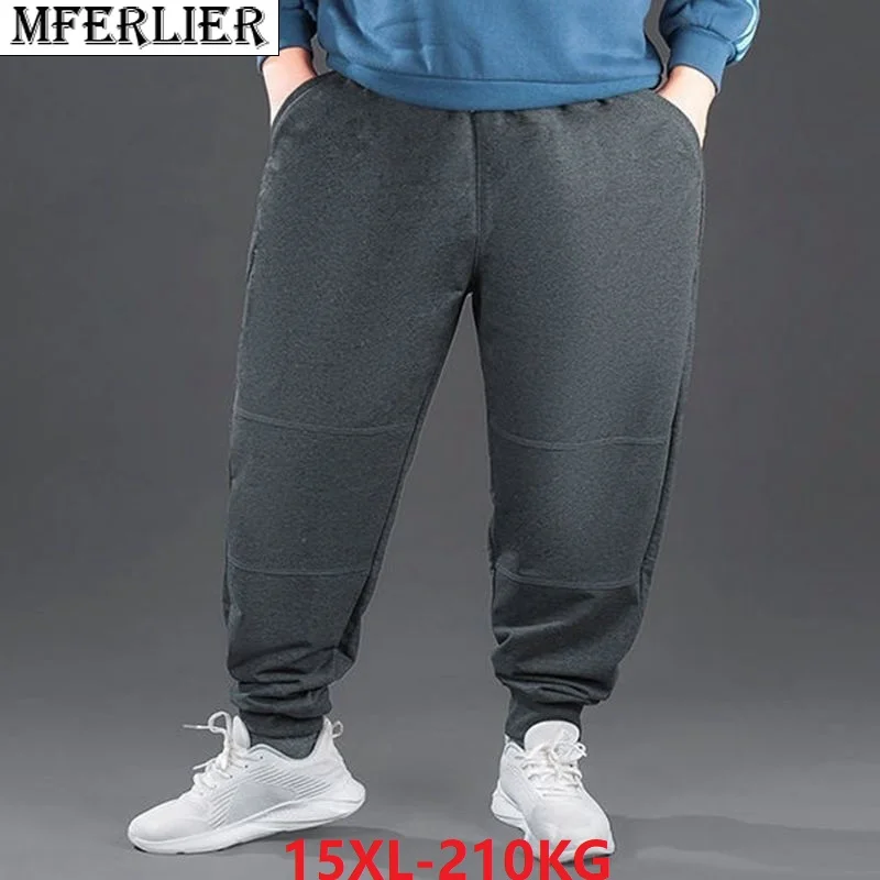 

high quality spring winter men casual sweatpants sports pants plus size 10XL 12XL 14XL 15XL oversize elasticity pants mferlier