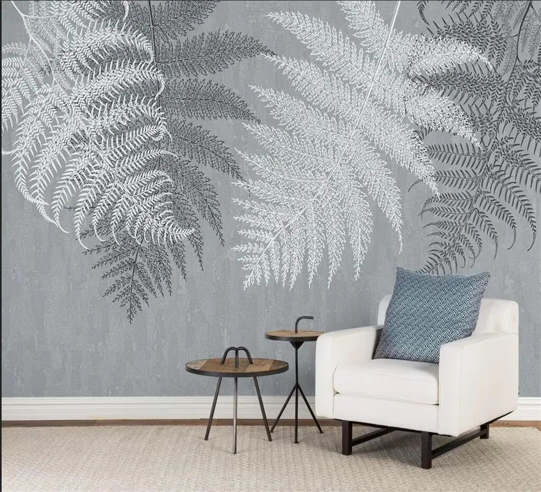 Custom Tropical plant leaves Landscape Wallpaper Mural for Dinning Room Background wall 3d Botanical Leaf Wall paper Sticker