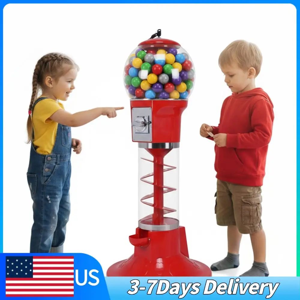 

Big Spiral Gumball Bank Large Capacity Chewing Gum Ball Capsule Toy Free Standing Toys Vend Machine for Shopping Mall Decoration