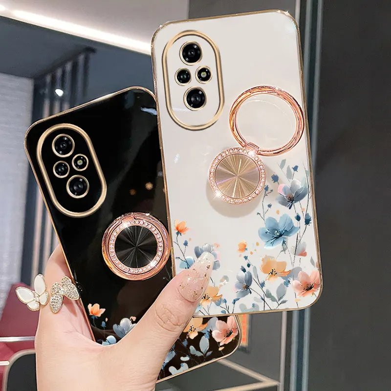 حبة حزام الحبل لطيفة الأزرق زهرة حامل هاتف حافظة لهاتف هواوي الشرف 9X Pro 60 70 80 90 100 200 300 Pro Ultra Y9s