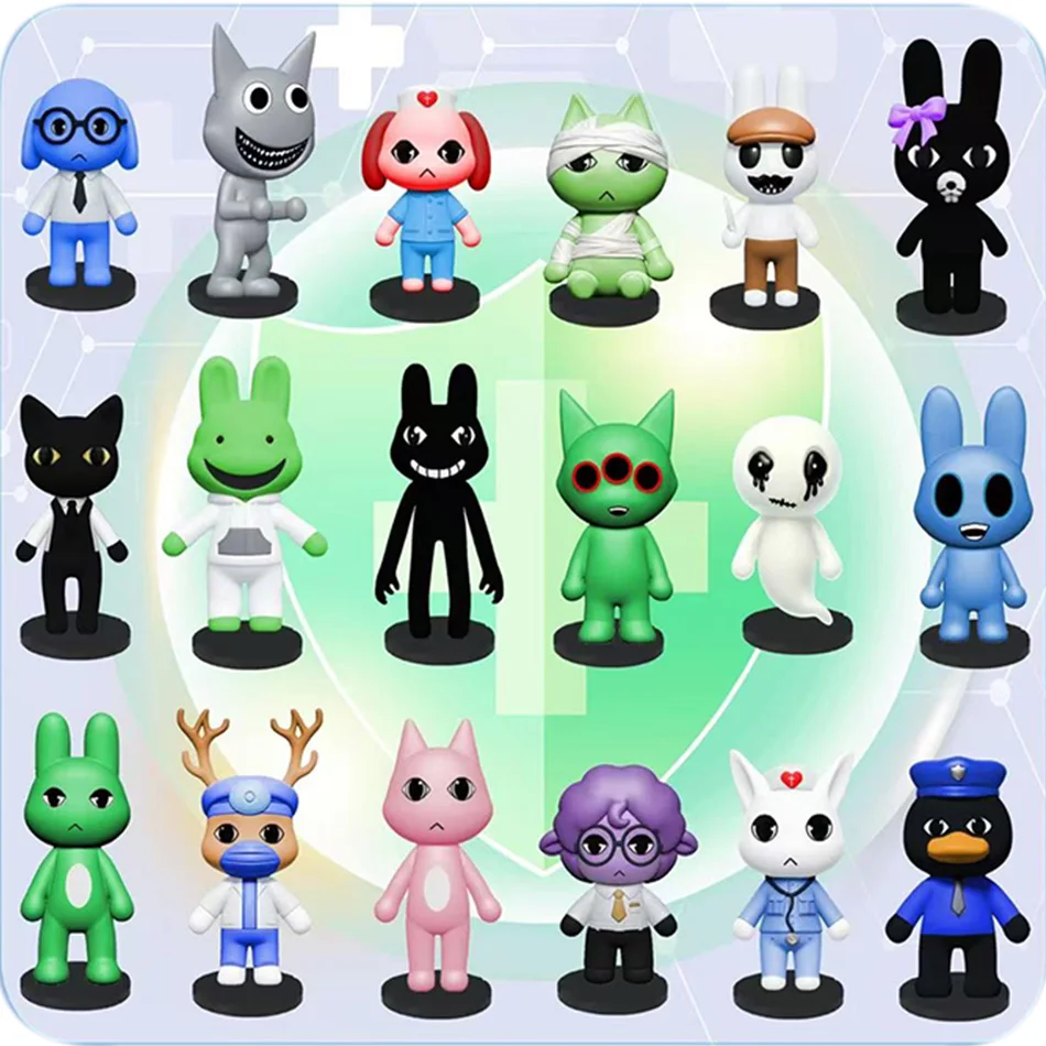 Animal Hospitaled Horrored Cartoon Animal Figures Blind Bag Toys PVC Mini Figurine Desktop Ornament Collectible Doll Gift view 2