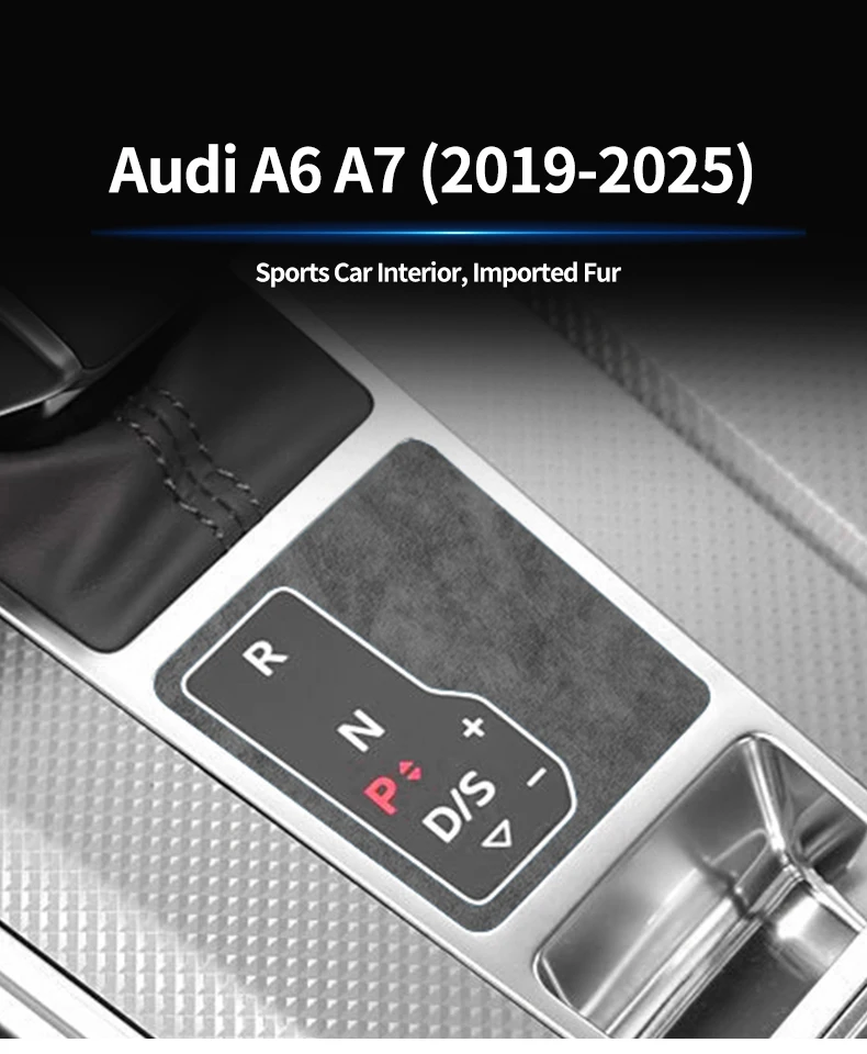 Für Audi C8 A6 A7 S6 S7 Sport Auto Ändern Getriebe Panel Rahmen Trim Aufkleber Aus Alcantara Innen Tuning Zubehör – Detail 1