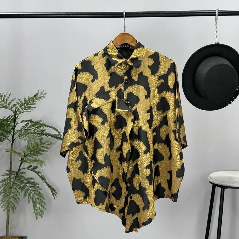 Summer New Shirt Short Sleeve Men's Fashion Casual Wide Shirt All Match Fashion Fashionable Top