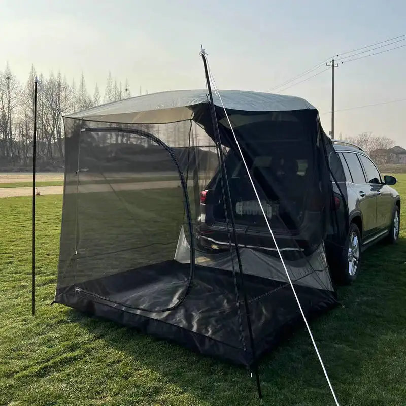 Double Layers Include Mesh Inner Car Rear Tent Extension Waterproof Trailer Shelter Canopy Trunk Tail Self-driving Sunshade