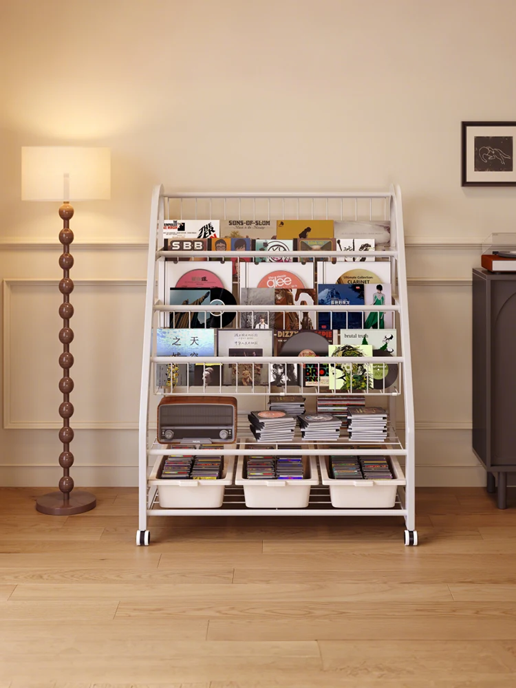

Children's reading picture book rack integrated against the wall removable bookshelf floor storage vinyl record cabinet storage