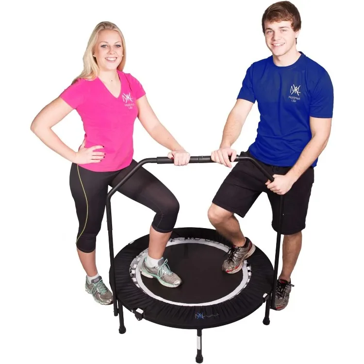 Rebounder USA | Voted #1 Indoor Exercise Mini Trampoline for Adults with Bar | Fitness & Weight Loss Free Storage Bag