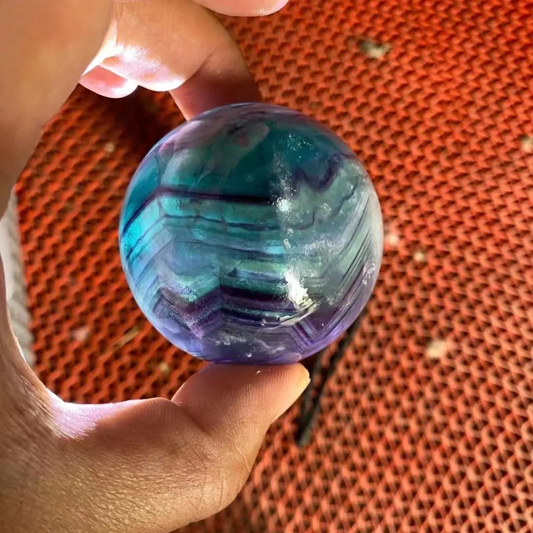 

Natural Crystal sphere Rainbow Fluorite Crystal Ball 5-9CM Decorative ball ornament 1pcs