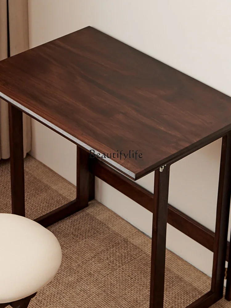 LJYNoir noyer pliable simple bureau d'étude pour enfants en bois massif