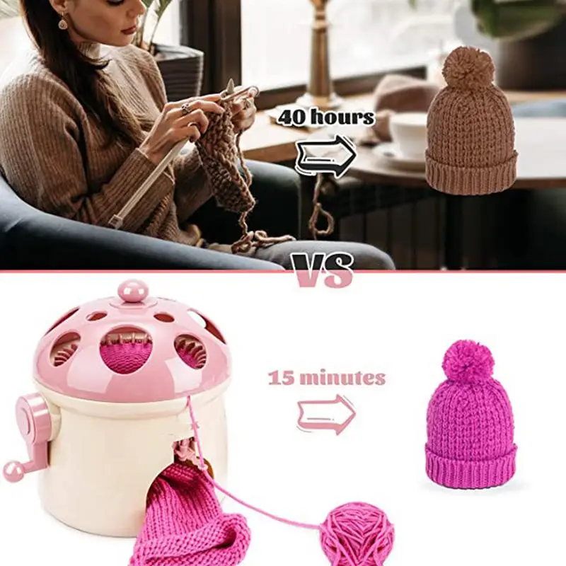 Knitting Machine For Kids 32 Needles Circular Knitting Loom Multifunctional Rotary Fast Knitting Loom Machine Hat Maker Machine