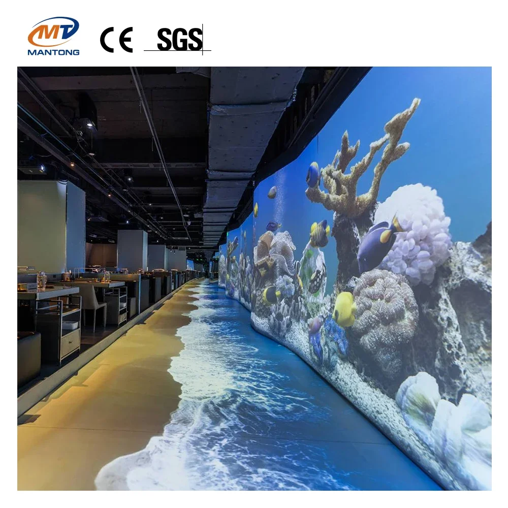 Wall 3D Mapping Projection Projector Hologram Projector System Themed Restaurant Immersive Dining Experience Projection