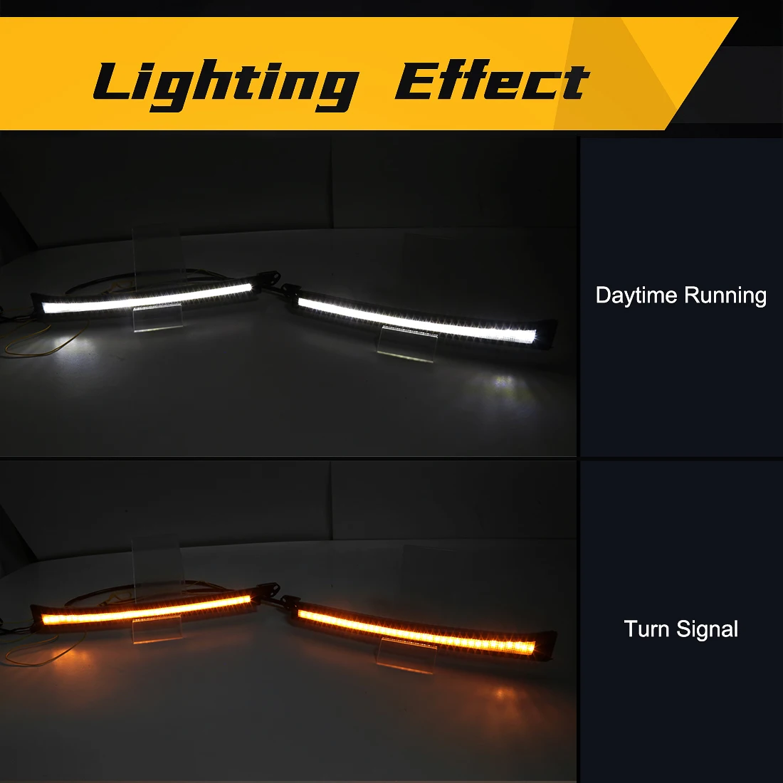لتويوتا 4 عداء 2003-2005 LED النهار تشغيل ضوء بدء تشغيل الرسوم المتحركة LED DRL العنبر بدوره مصباح إشارة DRL ضوء النهار 2 ألوان