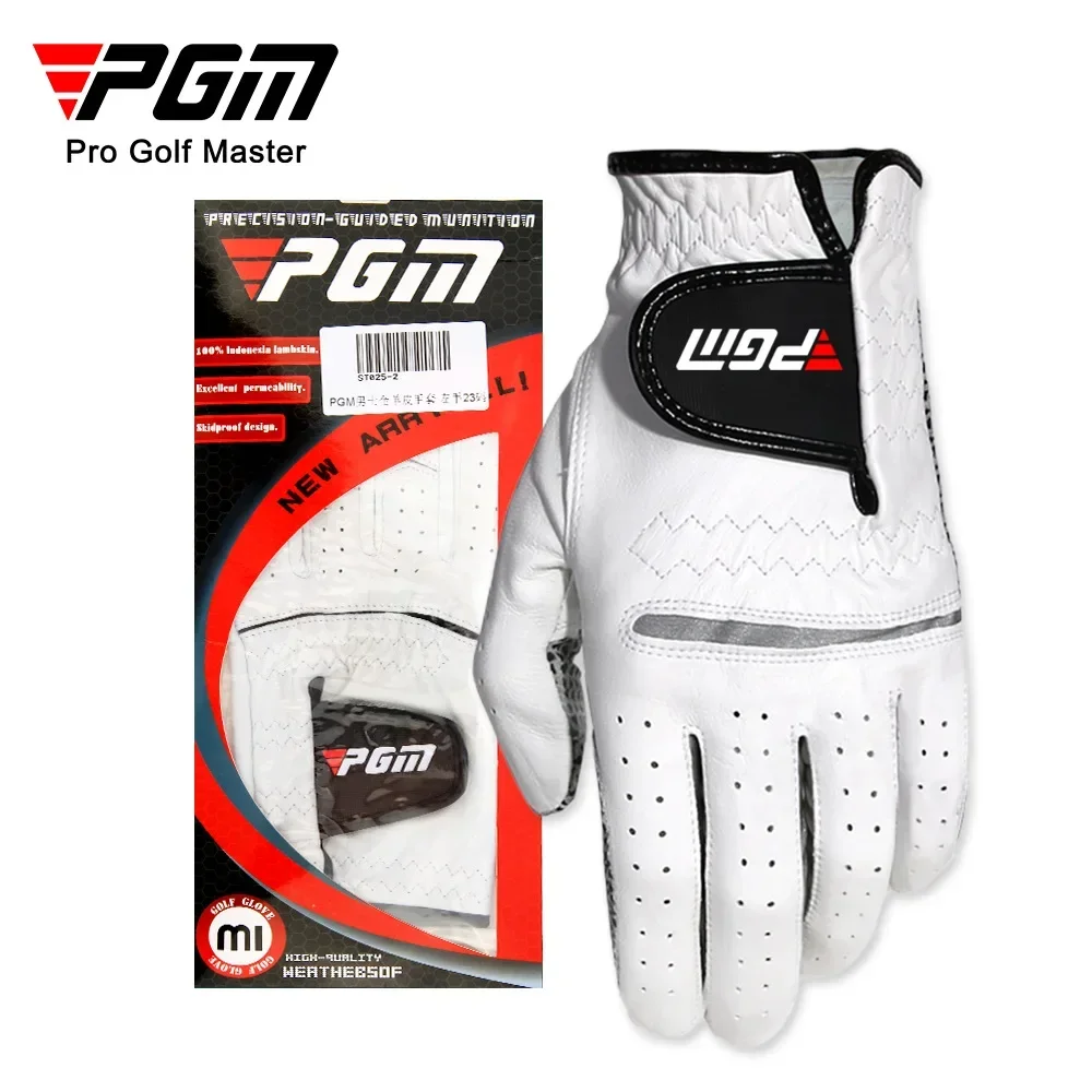 

PGM 1pcs golf gloves for men white gloves male sheepskin slip-resistant golf gloves men leather brand name left right hand